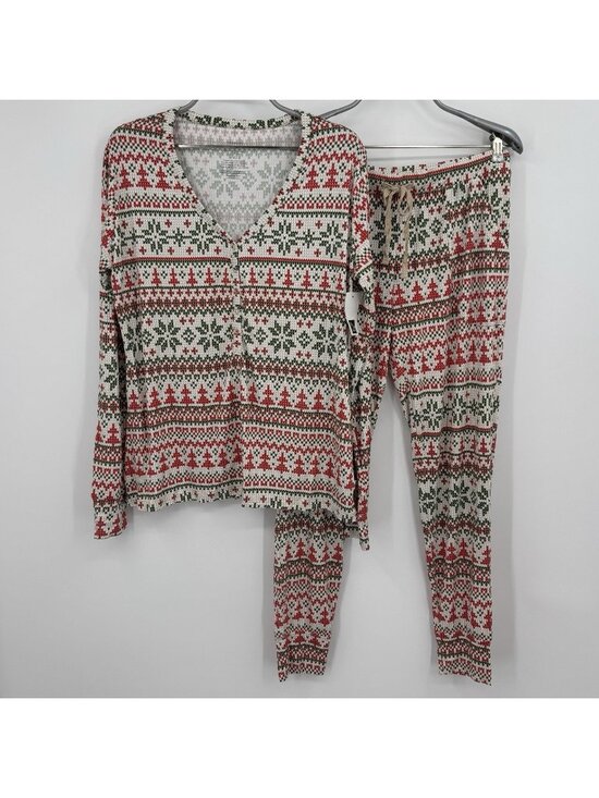 Posh Peanut Other - Posh Peanut Bamboo Nicholas Holiday Fair Isle Pajama Set sz L Women's Christmas